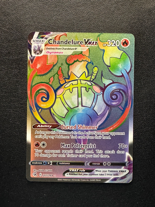 265 Chandelure VMAX Fusion Strike Rare Rainbow Near Mint