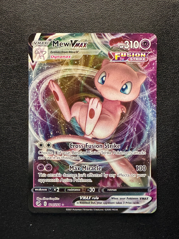 114 Mew VMAX Fusion Strike Holo Rare VMAX Near Mint