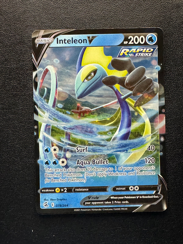078 Inteleon V Fusion Strike Holo Rare V NM