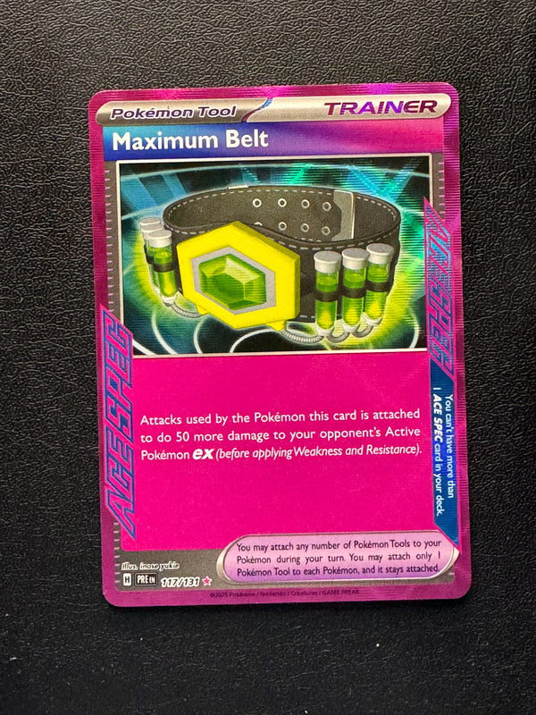 117 Maximum Belt Prismatic Evolutions Ace Spec Near Mint