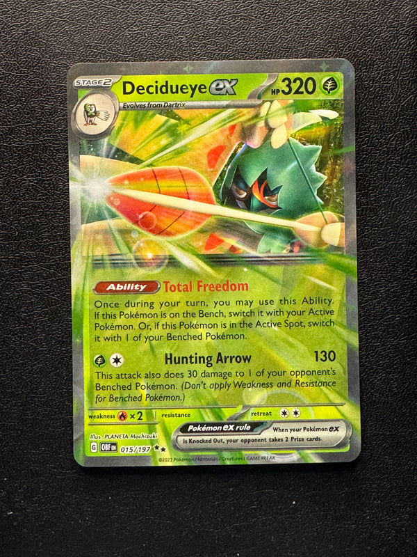 015 Decidueye ex Obsidian Flames Double Rare Near Mint