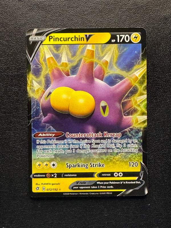 072 Pincurchin V Rebel Clash Holo Rare V Near Mint