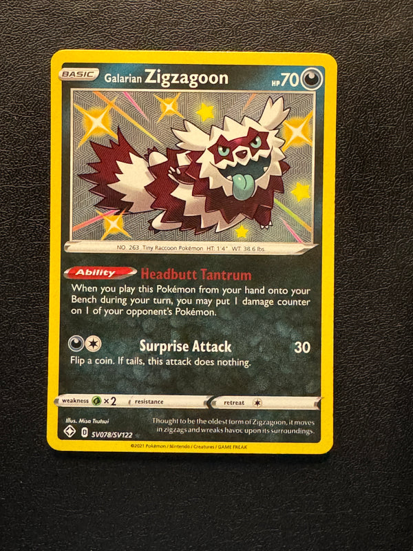 SV078 Galarian Zigzagoon Shining Fates Rare Shiny NM