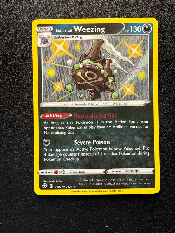 SV077 Galarian Weezing Shining Fates Rare Shiny Near Mint