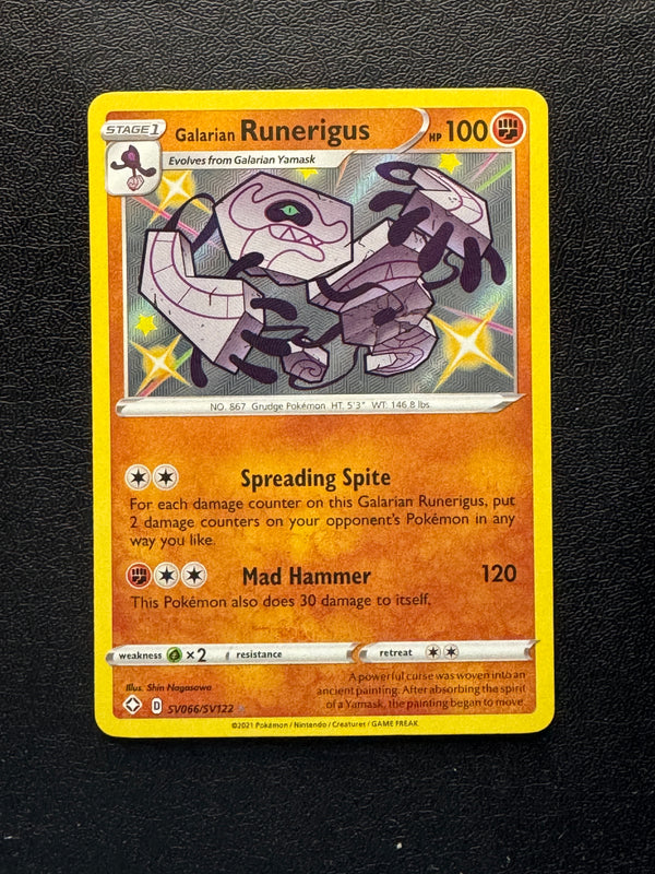 SV066 Galarian Runerigus Shining Fates Rare Shiny Near Mint