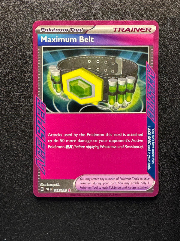 117 Maximum Belt Prismatic Evolutions Ace Spec Near Mint