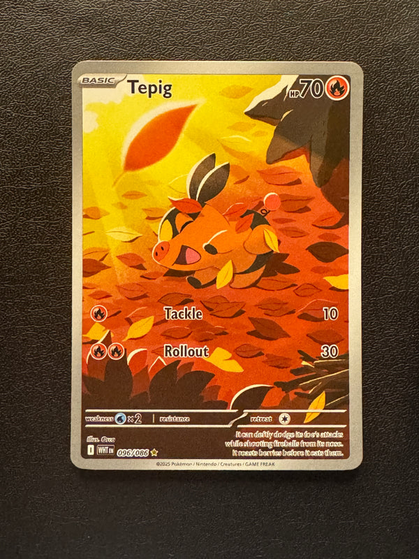 096 Tepig White Flare Illustration Rare Near Mint