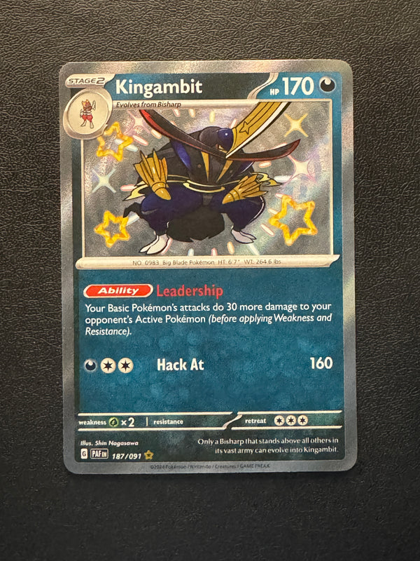 187 Kingambit Paldean Fates Shiny Rare Near Mint