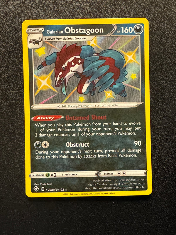 SV080 Galarian Obstagoon Shining Fates Rare Shiny Near Mint