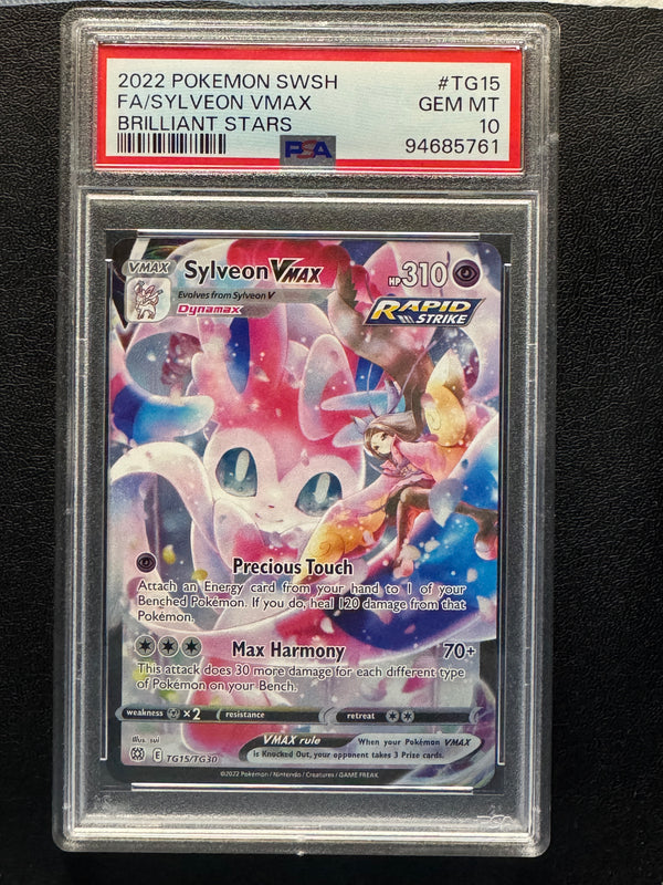 TG15 Sylveon VMAX Brilliant Stars Holo Rare VMAX PSA 10
