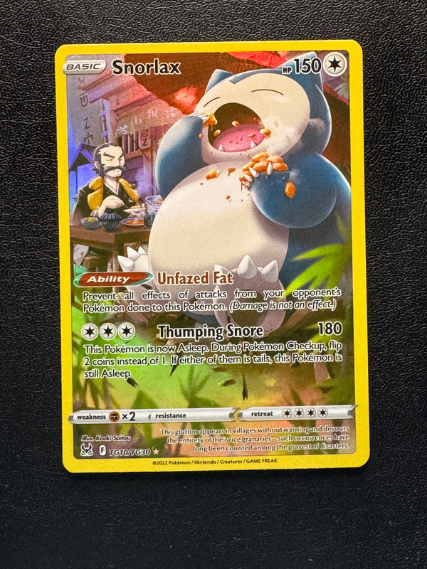 TG10 Snorlax Lost Origin Rare Holo Near Mint