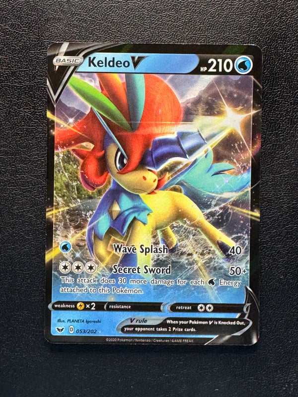053 Keldeo V Sword & Shield Holo Rare V Near Mint