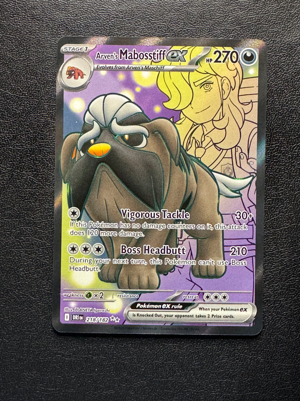 218 Arven's Mabosstiff ex Destined Rivals Ultra Rare Near Mint
