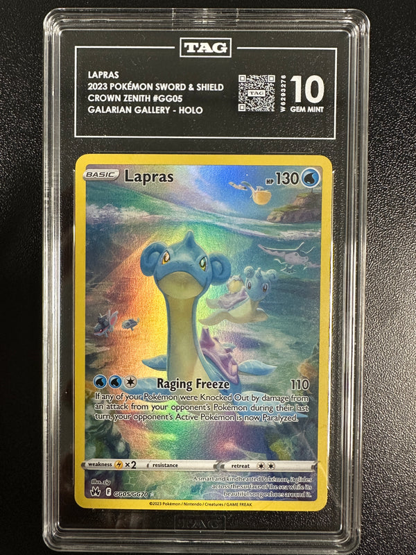 GG05 Lapras Crown Zenith Rare Holo TAG 10