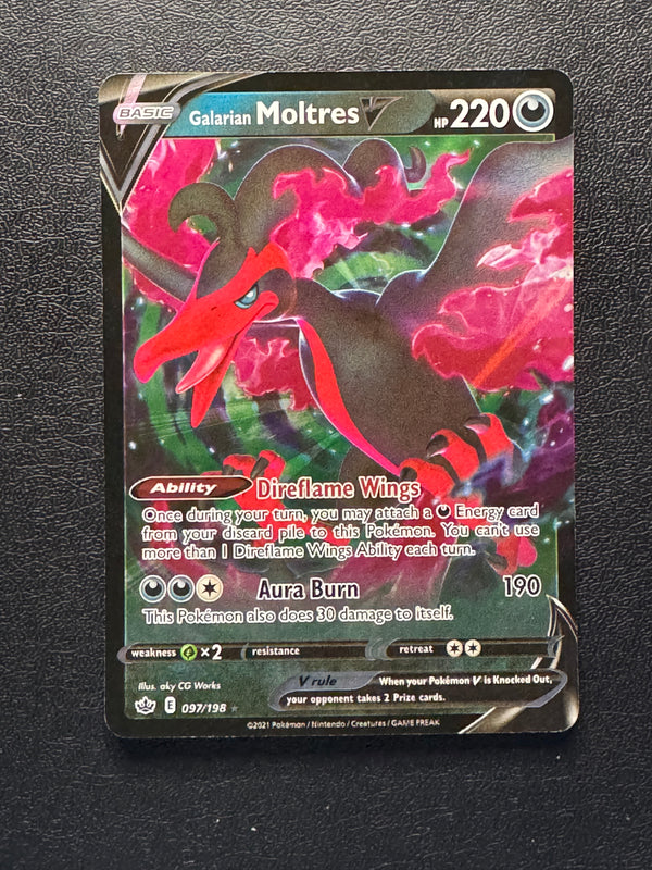 097 Galarian Moltres V Chilling Reign Holo Rare V NM