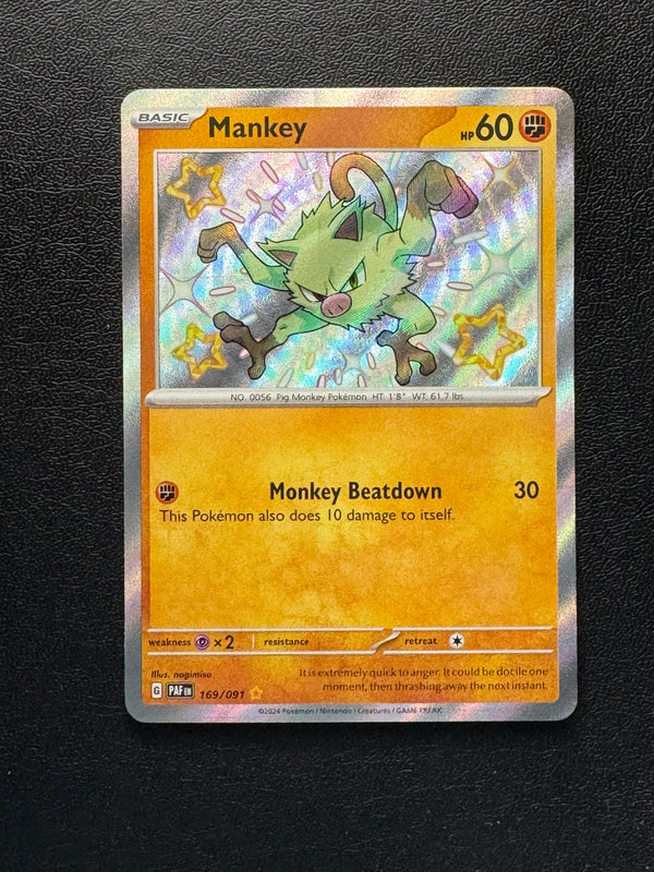 169 Mankey Paldean Fates Shiny Rare Near Mint
