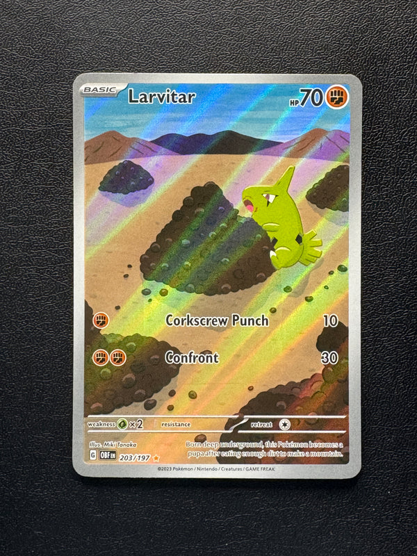 203 Larvitar Obsidian Flames Illustration Rare Near Mint