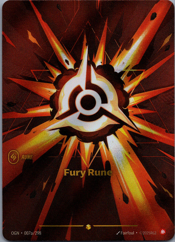 7a Fury Rune [Alternate Art] Origins Showcase Near Mint