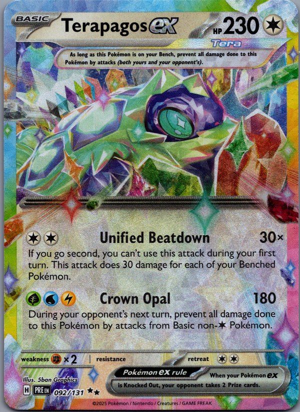 092 Terapagos ex Prismatic Evolutions Double Rare Near Mint