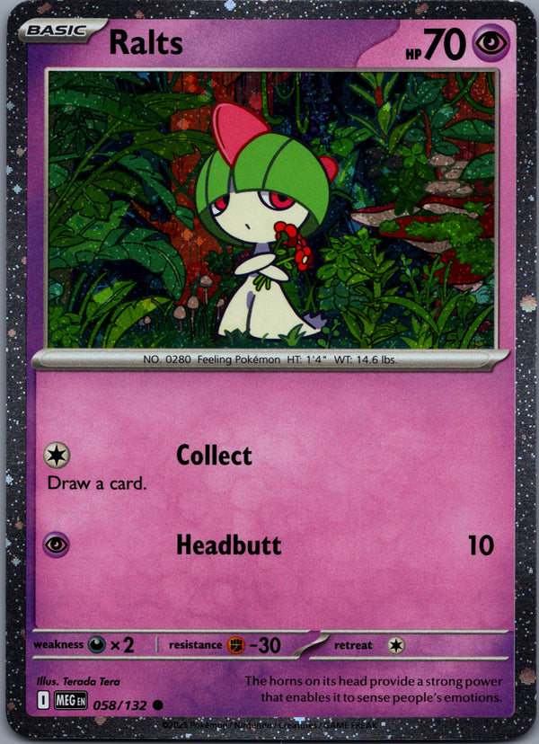 058 Ralts [Cosmos Holo] Mega Evolution Common Near Mint