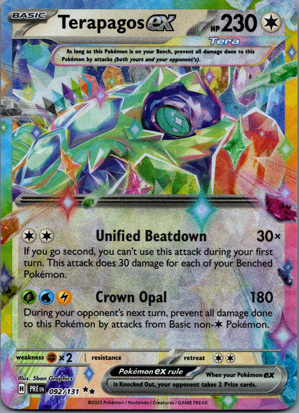 092 Terapagos ex Prismatic Evolutions Double Rare NM