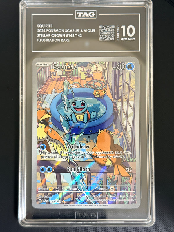 148 Squirtle Stellar Crown Illustration Rare TAG 10
