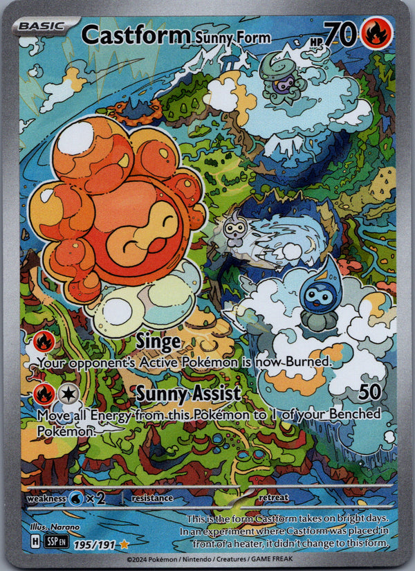 195 Castform Sunny Form Surging Sparks Illustration Rare Near Mint