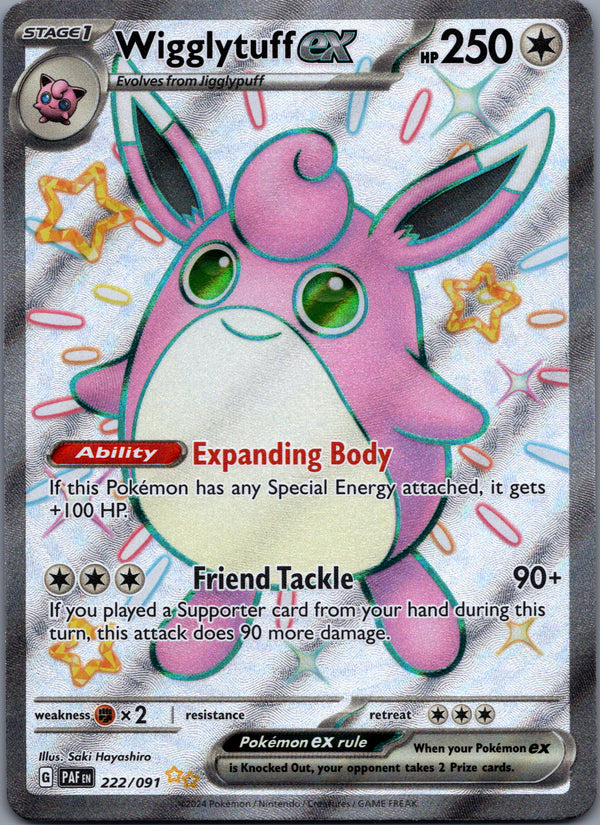 222 Wigglytuff ex Paldean Fates Shiny Ultra Rare Near Mint