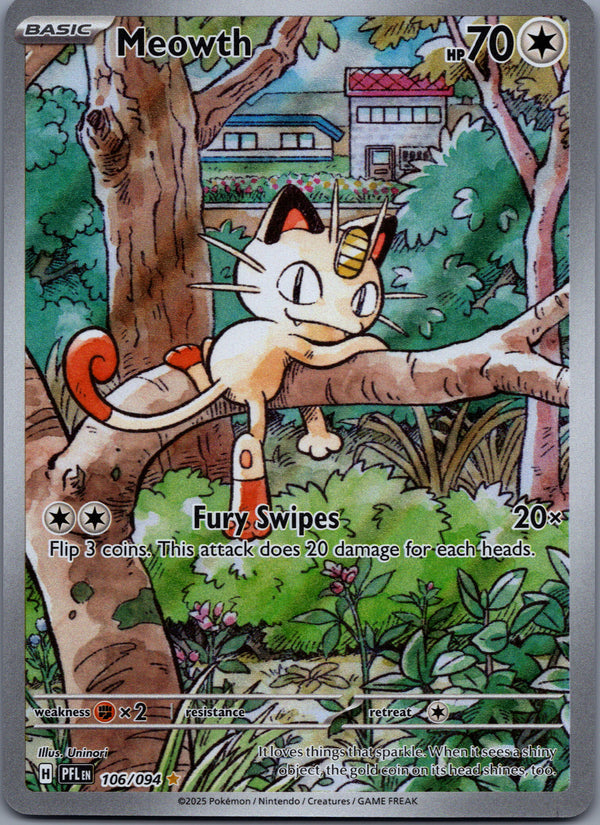 106 Meowth Phantasmal Flames Illustration Rare NM