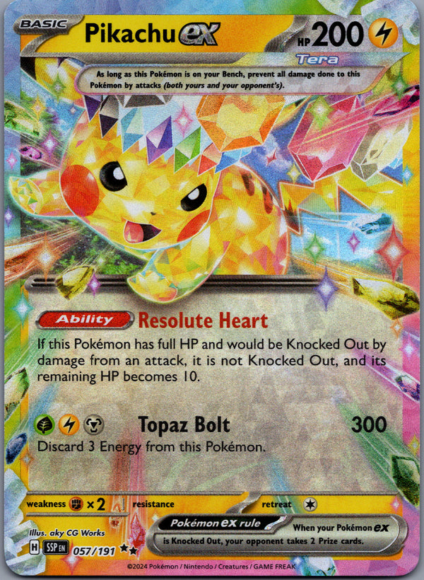 057 Pikachu ex Surging Sparks Double Rare Near Mint