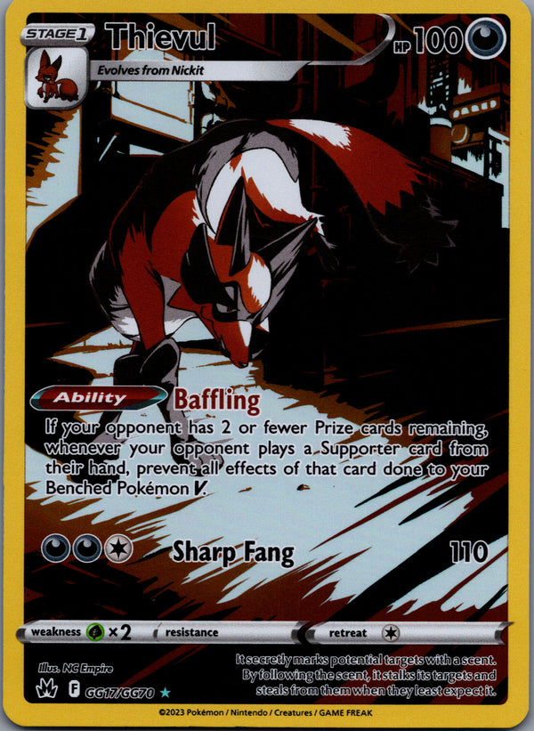GG17 Thievul Crown Zenith Rare Holo Near Mint
