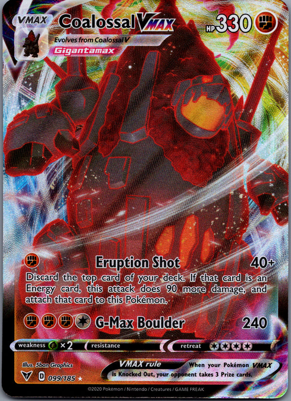 099 Coalossal VMAX Vivid Voltage Holo Rare VMAX NM