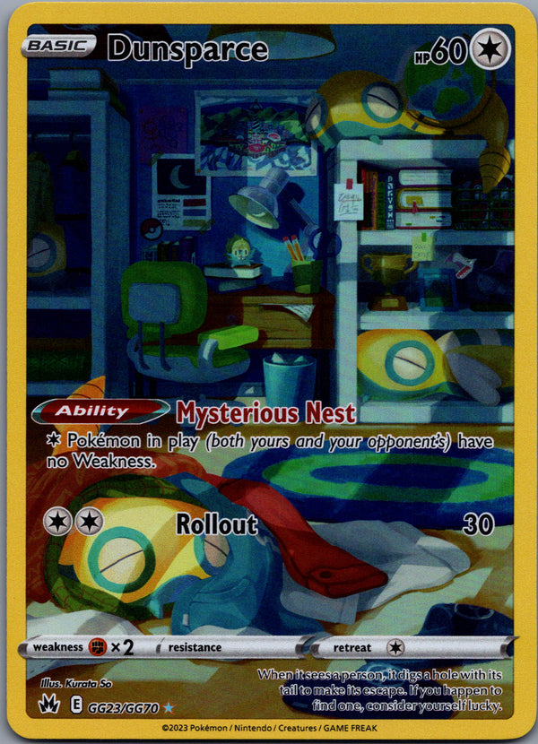 GG23 Dunsparce Crown Zenith Rare Holo NM