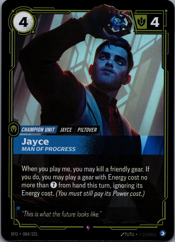 084 Jayce - Man of Progress [Foil] Spiritforged Rare Near Mint
