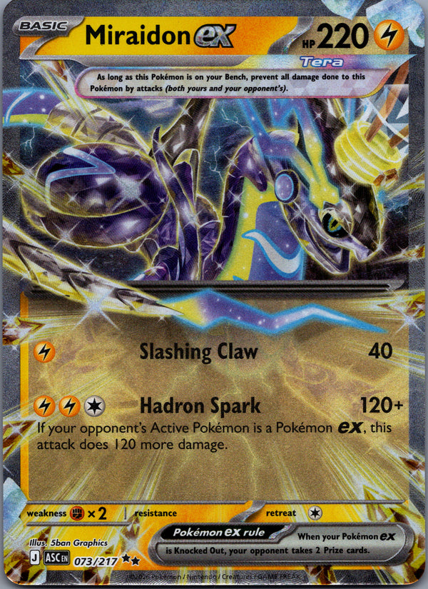 073 Miraidon ex Ascended Heroes Double Rare Near Mint
