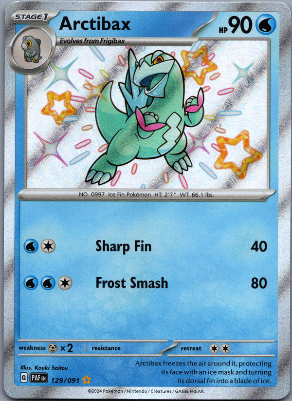129 Arctibax Paldean Fates Shiny Rare Near Mint