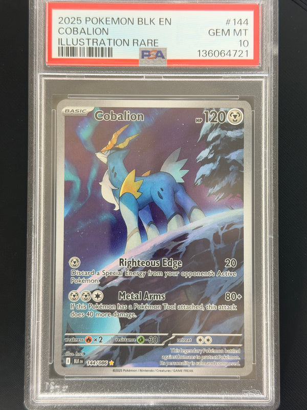 144 Cobalion Black Bolt Illustration Rare PSA 10