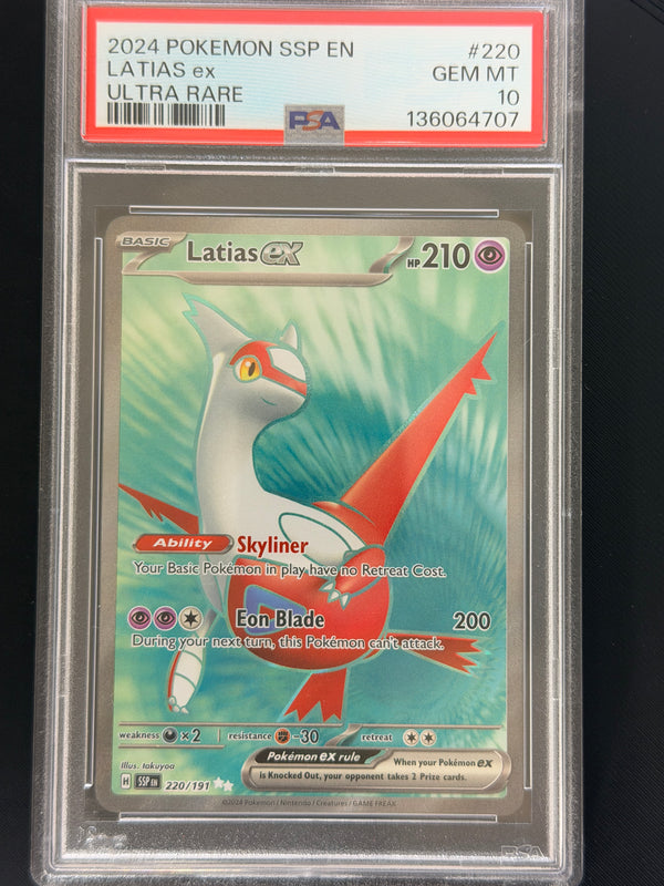 220 Latias ex Surging Sparks Ultra Rare PSA 10