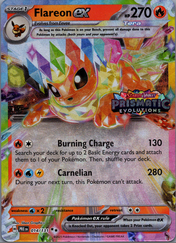 014 Flareon ex [Stamped] Prismatic Evolutions Double Rare Near Mint