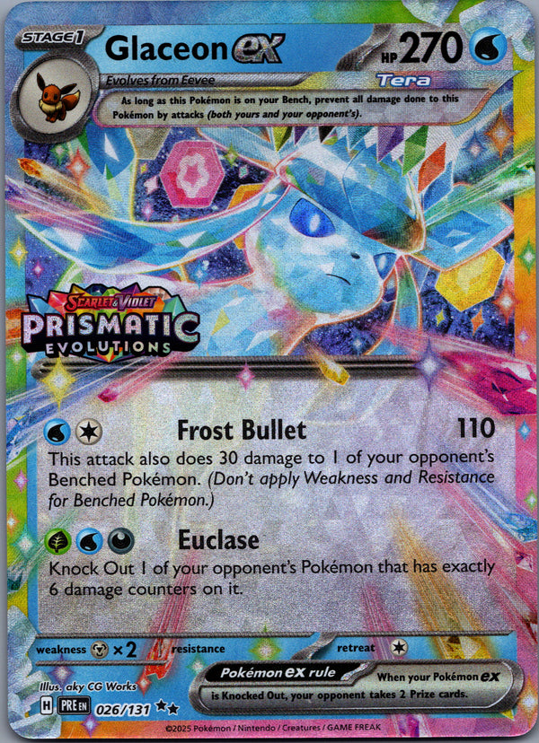 026 Glaceon ex [Stamped] Prismatic Evolutions Double Rare Near Mint