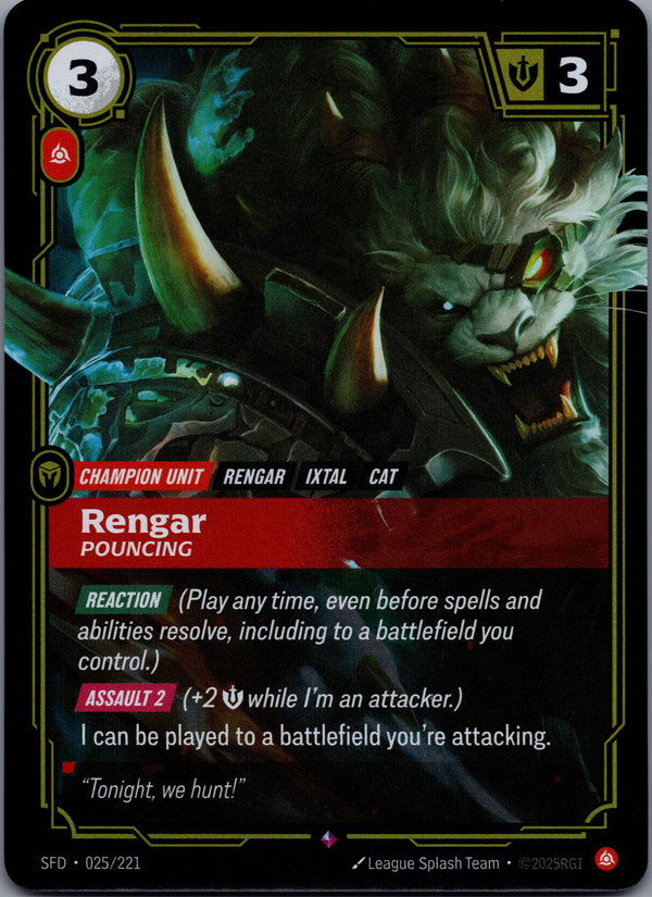 025 Rengar - Pouncing [Foil] Spiritforged Rare Near Mint