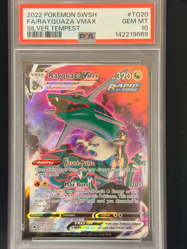 TG20 Rayquaza VMAX Silver Tempest Holo Rare VMAX PSA 10