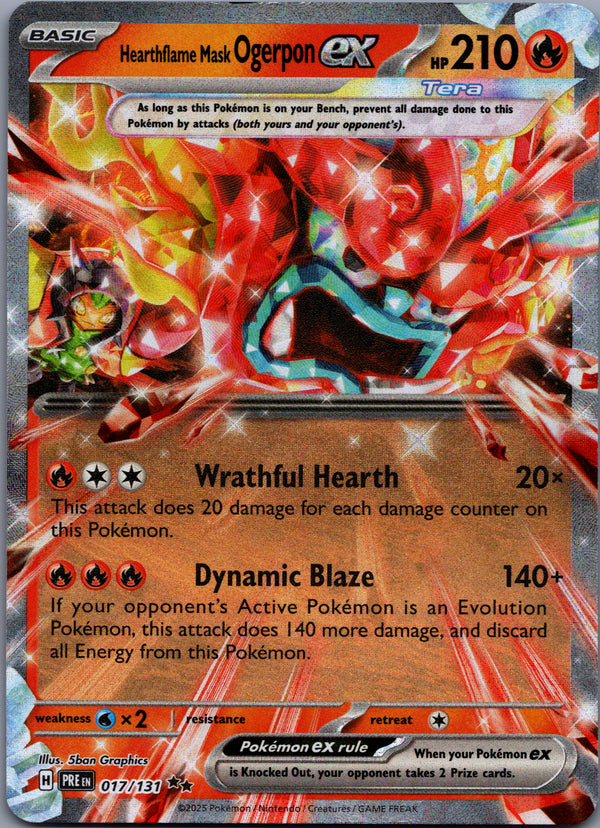 017 Hearthflame Mask Ogerpon ex Prismatic Evolutions Double Rare Near Mint