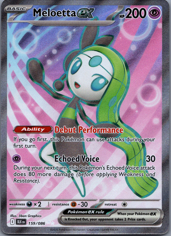 159 Meloetta ex Black Bolt Ultra Rare Near Mint