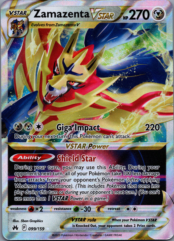 099 Zamazenta VSTAR Crown Zenith Holo Rare VSTAR Near Mint