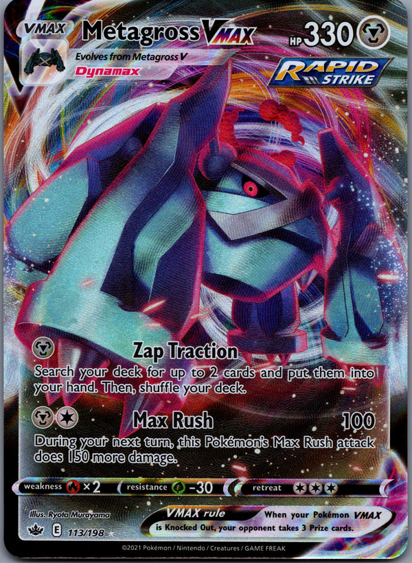 113 Metagross VMAX Chilling Reign Holo Rare VMAX Near Mint