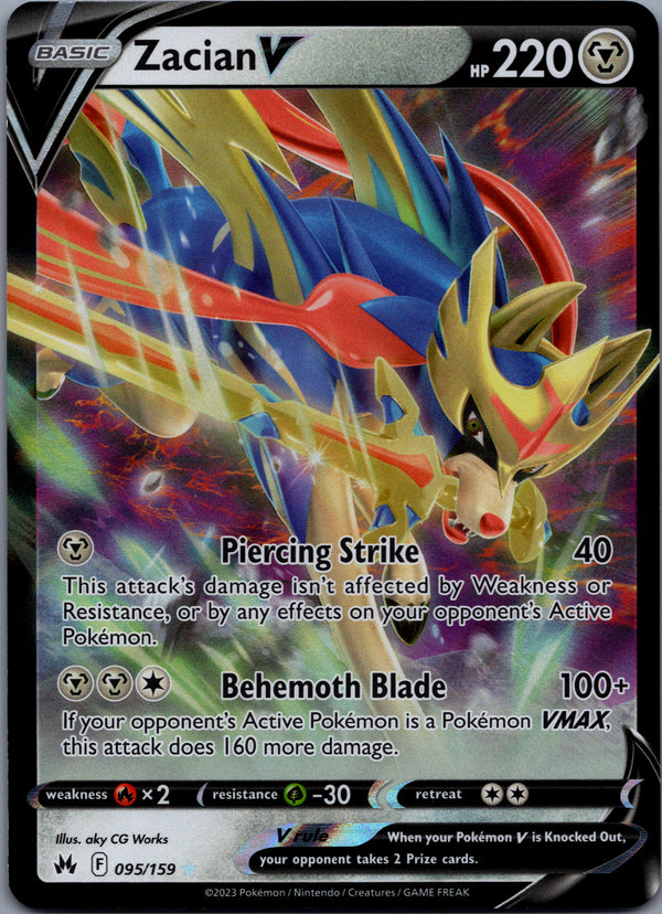 095 Zacian V Crown Zenith Holo Rare V NM