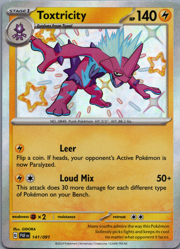 141 Toxtricity Paldean Fates Shiny Rare Near Mint