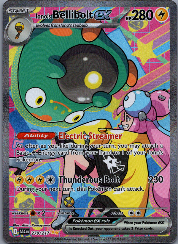 279 Iono's Bellibolt ex Ascended Heroes Special Illustration Rare Near Mint
