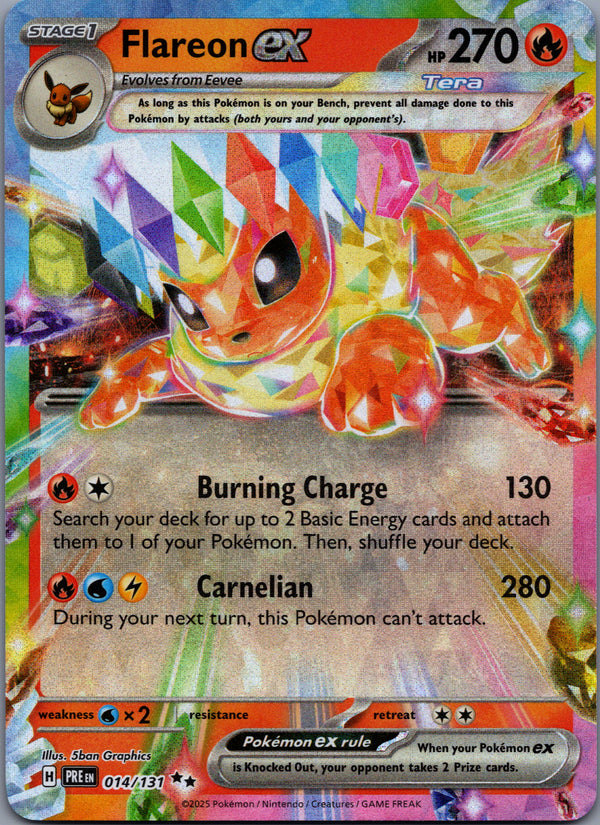 014 Flareon ex Prismatic Evolutions Double Rare Near Mint